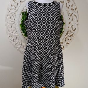 ANNE KLEIN BEADED DRESS BLACK WHITE SIZE 14